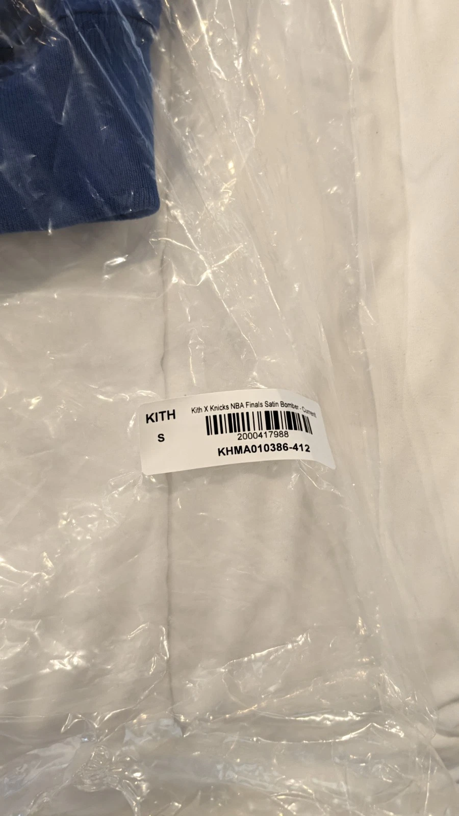 KITH x Knicks NBA Finals Satin Bomber Jacket 2026 Championship Blue Men’s Size S image 7