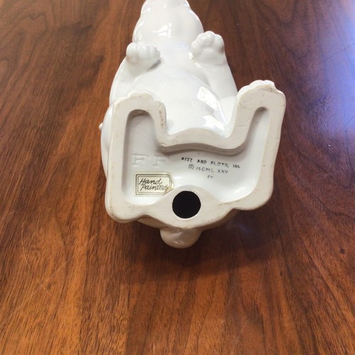 Fitz And Floyd White Ceramic Bunny Rabbit Hand Painted VTG Figurine 7” ears down - Picture 5 of 5