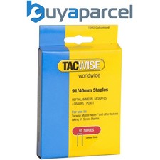 Tacwise 0768 91 Narrow Crown 40mm Staples Galv 1000 Pack for Ranger El Pro 0.0072 per staple