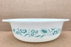 Pyrex 043 Meadow Turquoise Pattern 1.5 Qt Casserole Dish No Lid VTG USA