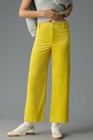 Nwt Anthropologie Chartreuse Yellow The Colette Cropped Wide-Leg Corduroy Pants