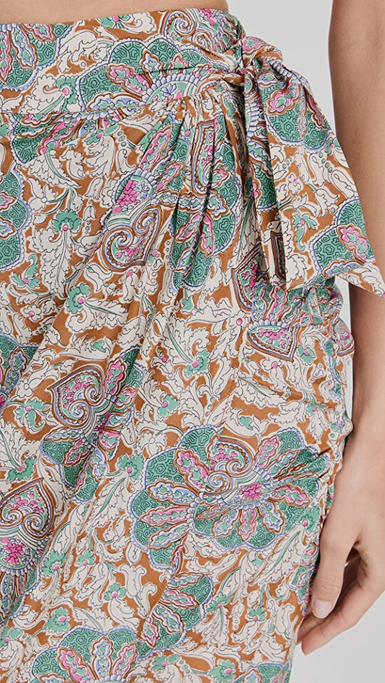 $478 Veronica Beard Women's Green Allaire Medallion-Floral Skirt