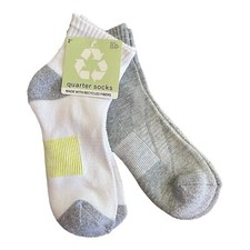 Soft Gray Quarter Socks One Size Made With Recycled Fibers 2 Pairs 