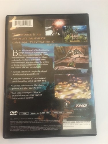 Summoner Sony PlayStation 2 2000 European Version PS2 THQ CIB COmplete Manual - Picture 3 of 3