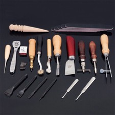 LeatherCraft Punch Tools Kit Stitching Carving Working Sewing Saddle Groover Set