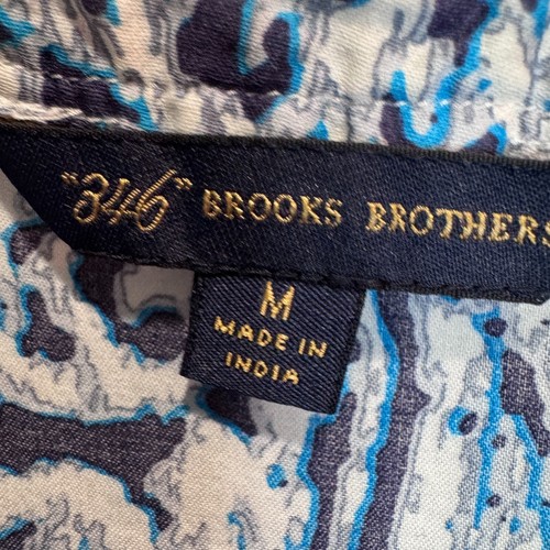 Brooks Brothers 346 Women M Tunic Blue Paisley Cotton 3/4 Sleeve Pullover Breezy - Picture 3 of 15