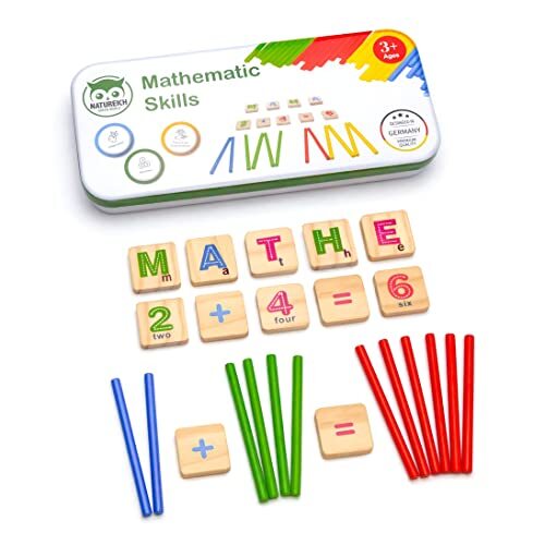 Natureich Matematica Montessori ABC Giocattoli Scatola in Legno Metallo (N7R)