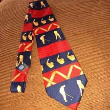 Vintage Chaps Ralph Lauren Silk    Golf Graphic Tie