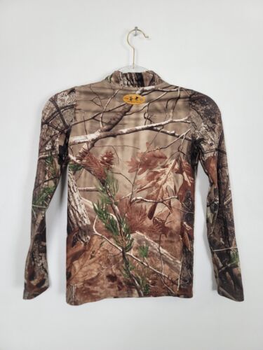 Under Armour Boys Mossy Oak Camo Coldgear Base Layer Hunting Shirt Youth Medium - Picture 5 of 8