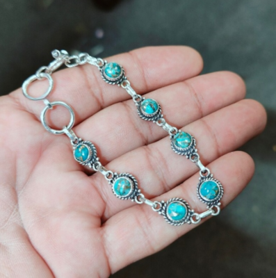 アクセサリー silver 925 turquoise bangle Handmade Turquoise 925 Sterling Silver Bangle Anniversary Gift