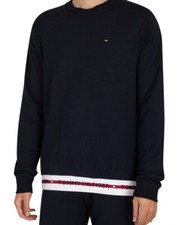 Image of TOMMY HILFIGER Repeat Logo Track Sweatshirt - Desert Sky Size Xl