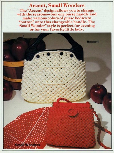 Purses 'a la Macrame by Liz Miller #7475 Plaid Leaflet Belts & 16 Purses NOS - Picture 7 of 7