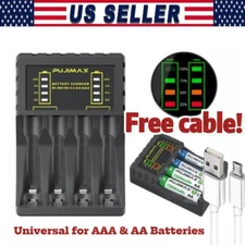 Intelligent Battery Charger 4Slot For AA&AAA NI-CD/MH Rechargeable Batteries Lot