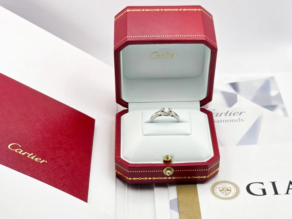 ANELLO SOLITARIO CARTIER BALLERINE PLATINO 0 23ct DIAMANTE BRILLANTE PLATINO DIAMANTE