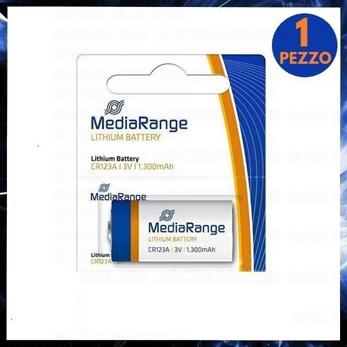 BATTERIA MEZZA TORCIA CR123A PILA AL LITIO CR17345 3 VOLT SENSORE ALLARME LED