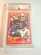 LAWRENCE TAYLOR SIGNED AUTOGRAPHED NFL SCORE TRADING CARD GIANTS PSA COA SLAB C
