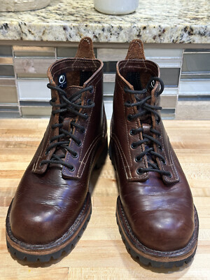 Origin Maine American Bison Brown Leather Boots 6