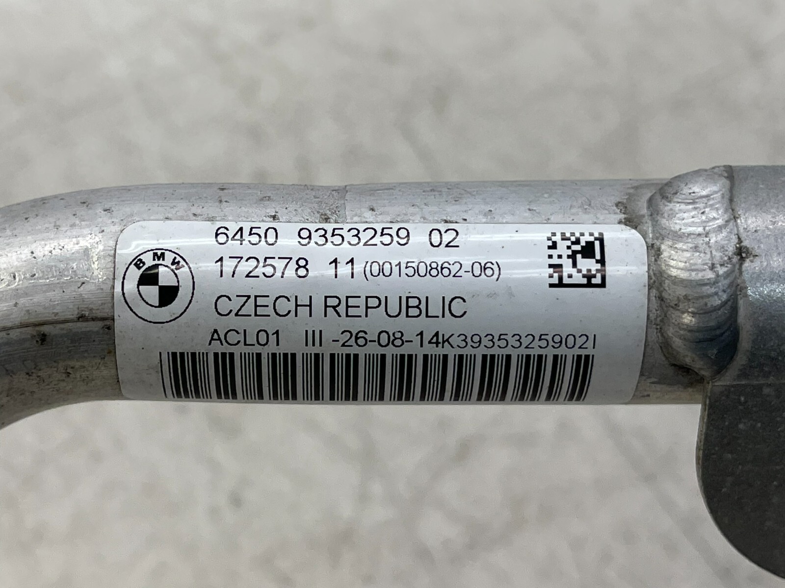 2014-2020 BMW I8 OEM AC A/C Air Conditioning Refrigerant Hose Pipe Line