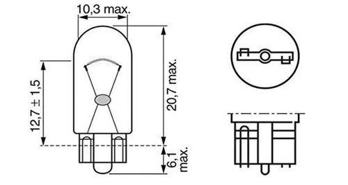 Bosch W5W Pure Light Car Light Bulbs 12 V 5 W W2,1x9,5d - 2 Bulbs FREE Delivery - Picture 4 of 12