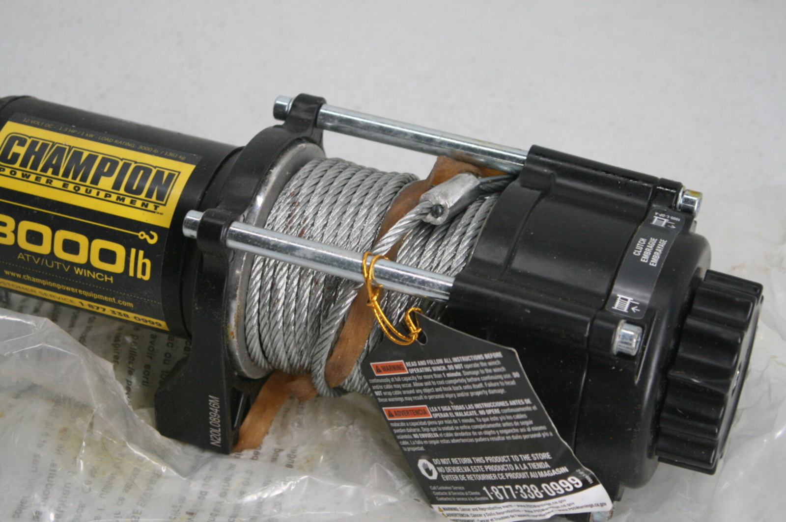 Champion 13004 3000 Lb ATV UTV Tractor Mounted Winch Kit Efficient