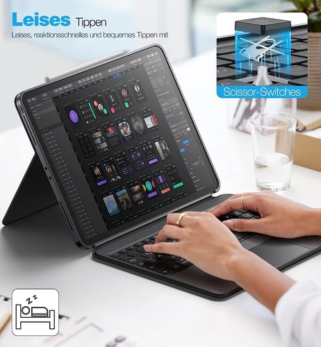 Hülle mit Tastatur für iPad Pro 12.9Touchpad Deutsches QWERTZ Dracool Magnetisc - Bild 5 von 7