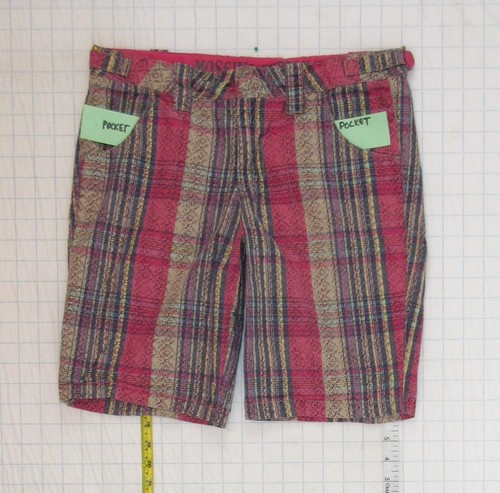 Mossimo sz XL 14 16 Girls Red Gray Plaid Casual Shorts C0873 - Picture 3 of 10