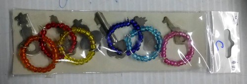 SET of WINE GLASS CHARMS MARKERS IDENTIFIER TAGS FOR STEM hr U PICK - Picture 4 of 6