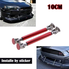 Red Adjust Front Bumper Lip Splitter Strut Rod Tie Support Bar For Honda 4"~6" +