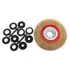 8" INCH ROUND BRASS PLATED STEEL WIRE BRUSH WHEEL FOR BENCH GRINDER