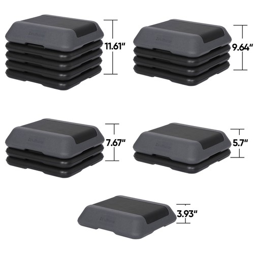 Adjustable 16'' Exercise Aerobic Step w/Risers 4" -12" Gym Fitness Stepper Safe - Picture 4 of 12