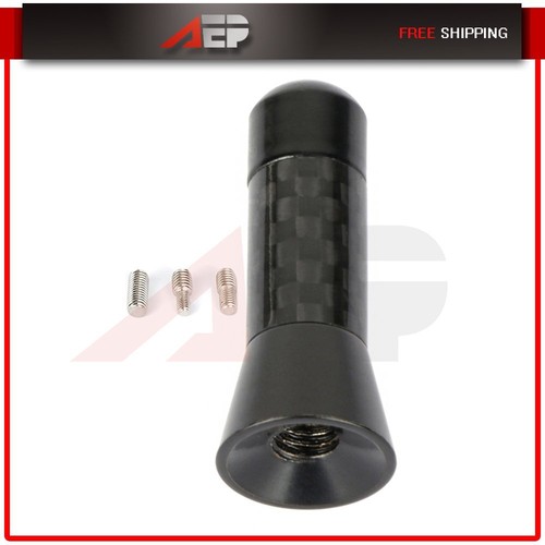 Black Aluminum 1.4" Stubby Carbon Fiber Car AM/FM Radio Mast Antenna+Screws US - Picture 8 of 12