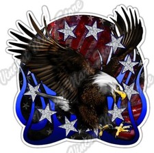 Bald Eagle America Pride Patriotic USA Flag Car Bumper Vinyl Sticker Decal 4.6"