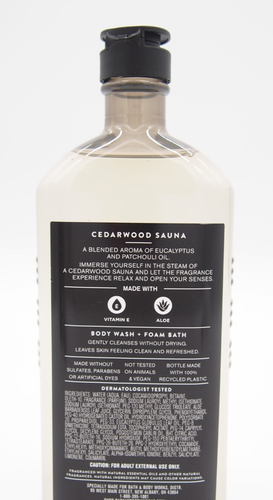 (1) Bath Body Works Aromatherapy CEDARWOOD SAUNA Natural Oil Wash Foam Bath 10oz - Picture 5 of 8