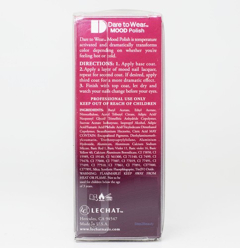 Lechat Dare To Wear Mood Polish No LED/UV light Needed - DWML34 - Dark Rose - Picture 3 of 3