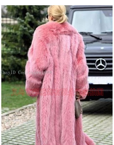 New Artificial Fur Coat Pink Fur Coat Women's Long Imitation Rabbit Fur Coat - Picture 10 of 16