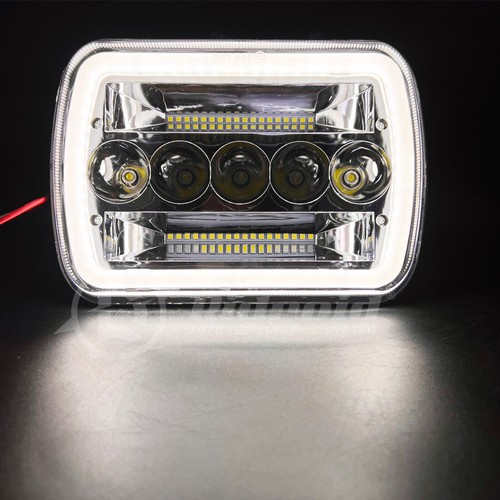 For Ford F-150 F-250 E-150 H6054 7x6 Halo LED Headlight Dual Color Spot Flood - Picture 8 of 12