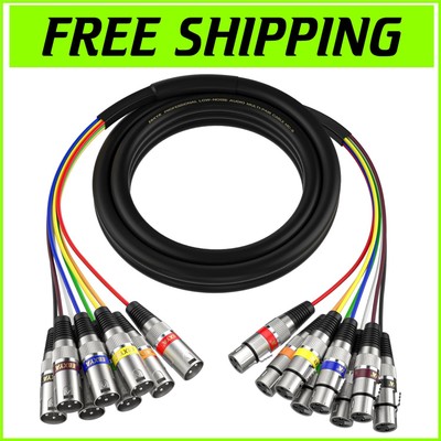 Professional 10ft 8-Channel XLR Snake Cable - Versatile for Recording & Live Use