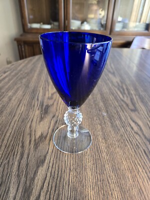 Vintage Morgantown Ritz Blue Golf Ball Stem 6 3/4'' tall, 9 oz. 