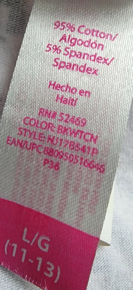 No Boundaries Juniors Womens Capri Legging Pants Size L Large 11/13 Black White - Image 3 of 4