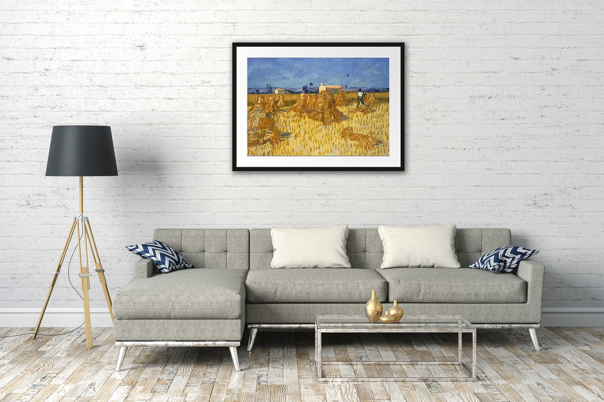 Tableau Imprimé Vincent Van Gogh - « Céréales En Provence » - Toile Sur Cadre, Prêt à Accrocher