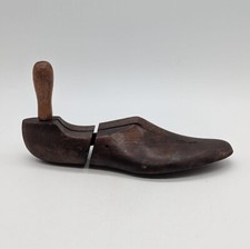 Vintage Hinged Shoe Last Wooden Foot form Nice Patina w/beautiful knob