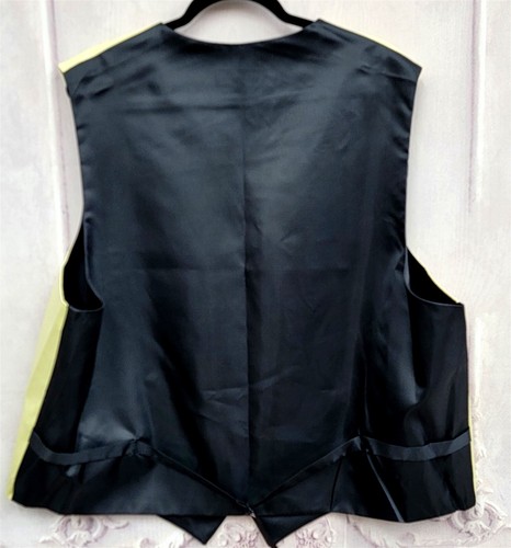 NEW Q Brand Men's 3XL Luxury Satin Pale Yellow Tuxedo Vest - Picture 3 of 3