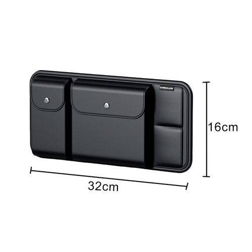 Multi-Pocket Black Car Sun Visor Organizer Universal Sun Visor Storage Bag - Picture 4 of 9