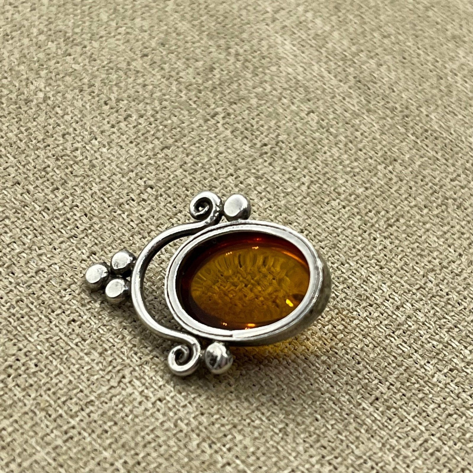 Authentic large amber Sterling silver pendant - image 6