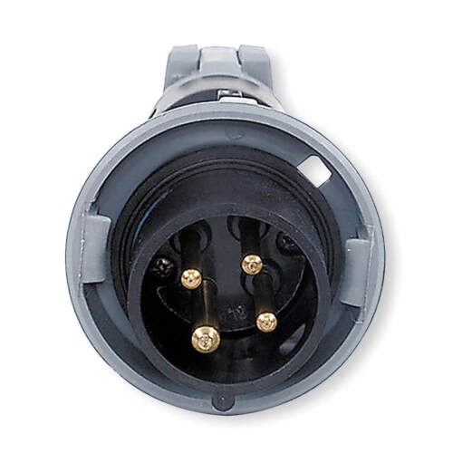 HUBBELL HBL430P5W IEC Pin and Sleeve Plug,30 A,Black,3Pl 3D150
