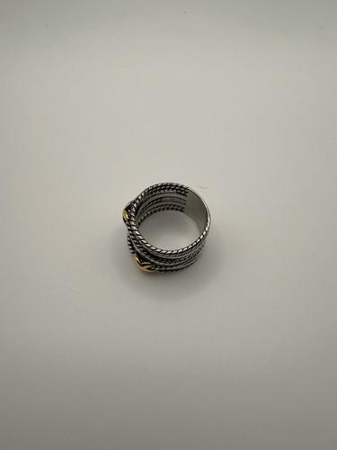 David Yurman Crossover Ring Double X 18K Gold 14mm Wide Size 6 - Picture 5 of 8