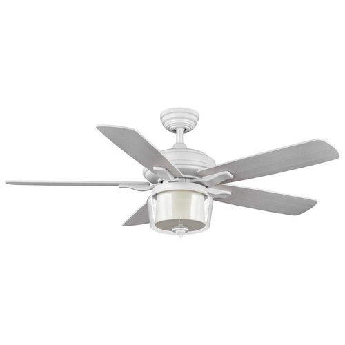 Home Decorators Ceiling Fan 52"x18.70" Integrated LED White w/Remote+Light Kit - Picture 7 of 10