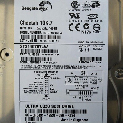 DELL / Seagate 0H3397 73GB SCSI 68-PIN 3.5'' HARD DISK DRIVE
