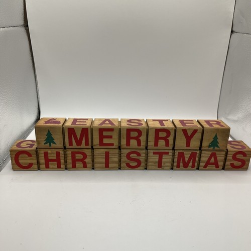 Wooden Block Changeable Sign With Four Different Holiday Options - Picture 3 of 8