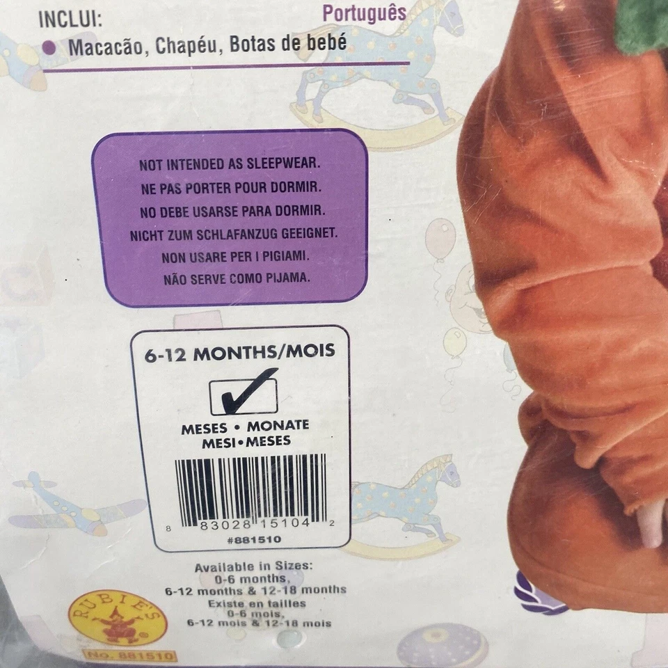 Bebé’s 1er Halloween Rubíes Lil’ Calabaza Disfraz Talla Jersey Sombrero Botines 6M-12M Foto 2 de 4